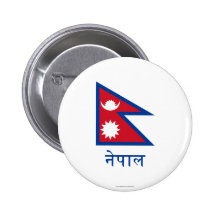 Bandeira de Nepal com nome no Nepali Botons