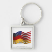 Bandeira de ondulação Alemão-Americana Chaveiros