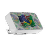Bandeira de ondulação Brasileiro-Americana Caixinha De Som Para iPhone