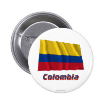 Bandeira de ondulação de Colômbia com nome Boton
