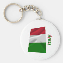 Bandeira de ondulação de Italia com nome Chaveiros