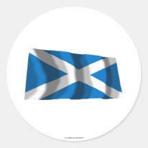 Bandeira de ondulação de Scotland St Andrew Adesivos Em Formato Redondos