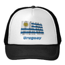 Bandeira de ondulação de Uruguai com nome Bonés