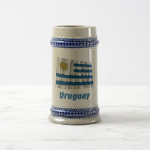 Bandeira de ondulação de Uruguai com nome Caneca