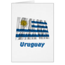 Bandeira de ondulação de Uruguai com nome Cartao