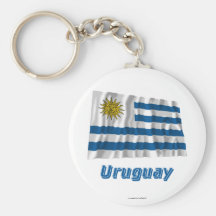 Bandeira de ondulação de Uruguai com nome Chaveiros