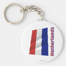 Bandeira de ondulação holandesa com nome chaveiros