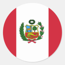 Bandeira de Peru Adesivo Em Formato Redondo
