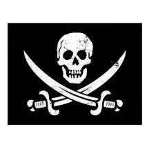 Bandeira de pirata Roger alegre de John Rackham (c Cartao Postal