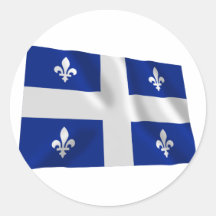 Bandeira de Quebeque, Canadá Adesivo Redondo