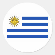Bandeira de Uruguai Adesivo Em Formato Redondo