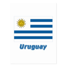 Bandeira de Uruguai com nome Cartao Postal