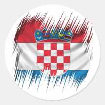 Bandeira do croata dos Shredders Adesivo Redondo