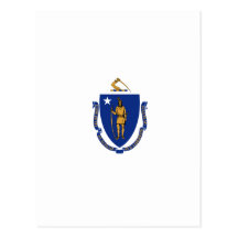 Bandeira do estado de Massachusetts Cartão Postal
