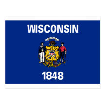Bandeira do estado de Wisconsin Cartoes Postais
