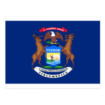 Bandeira do estado do Michigan Cartoes Postais