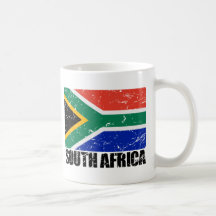 Bandeira do vintage de África do Sul Canecas