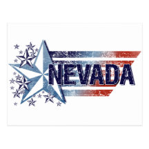 Bandeira dos EUA do vintage com estrela - Nevada Cartão Postal