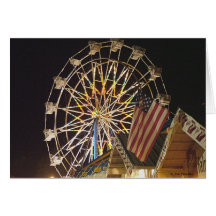Bandeira e roda de Ferris na feira Cartões