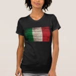 Bandeira italiana de madeira velha; t-shirt