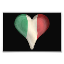 Bandeira italiana em um coração impressão fotográficas