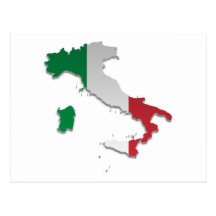 Bandeira Map_2 de Italia Cartões Postais