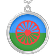 Bandeira oficial do cigano do Romani Bijuteria