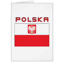 Bandeira polonesa do falcão com Polska Cartão