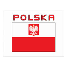 Bandeira polonesa do falcão com Polska Cartao Postal