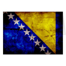 Bandeira resistida de Bósnia Cartao