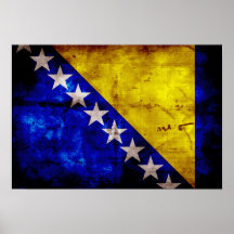 Bandeira resistida de Bósnia Posters
