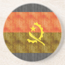 Bandeira retro de Angola do vintage Porta Copos