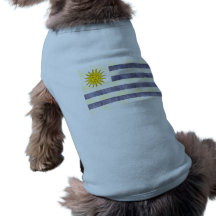 Bandeira retro de Uruguai do vintage Camiseta Para Cães