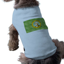 Bandeira retro de Washington do vintage Camisa Para Caes