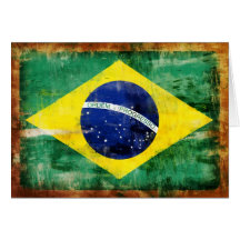 Bandeira velha de Brasil Cartao