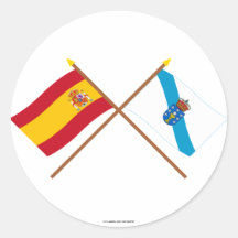 Bandeiras cruzadas da espanha e do Galiza Adesivos