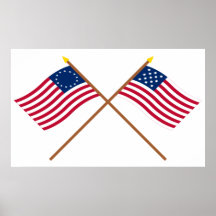 Bandeiras cruzadas de Alliance de Betsy Ross e de  Impressão