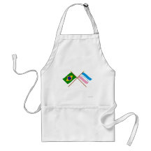 Bandeiras cruzadas de Brasil e de Espírito Santo Avental