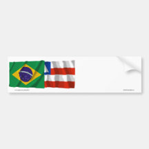 Bandeiras de ondulação de Baía & de Brasil Adesivos