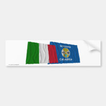 Bandeiras de ondulação de Italia e de Calabria Adesivo