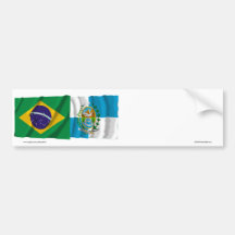 Bandeiras de ondulação de Rio de Janeiro & de Bras Adesivo