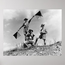 Bandeiras do Semaphore do escuteiro de menino, os  Poster