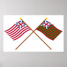 Bandeiras navais da união grande cruzada e da uniã poster