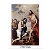 Baptismo do cristo por Jusepe De Ribera Cartao Postal