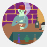 Bar de Martini do crânio de Fez Adesivo Em Formato Redondo
