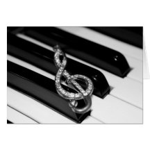 Bar do piano com G-clef Cartao