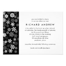 Bar Mitzvah da borda 2 do floco de neve Convite Personalizados