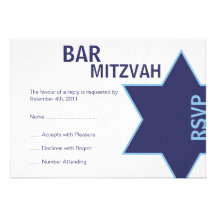 Bar moderno Mitzvah RSVP (4,25" por 5,5") Convites