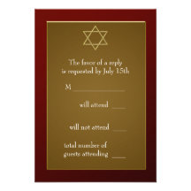 Bar vermelho Mitzvah RSVP da estrela de David de B Convite Personalizados