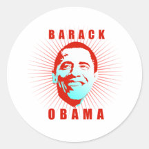 Barack Obama enfrenta o t-shirt Adesivos Redondos